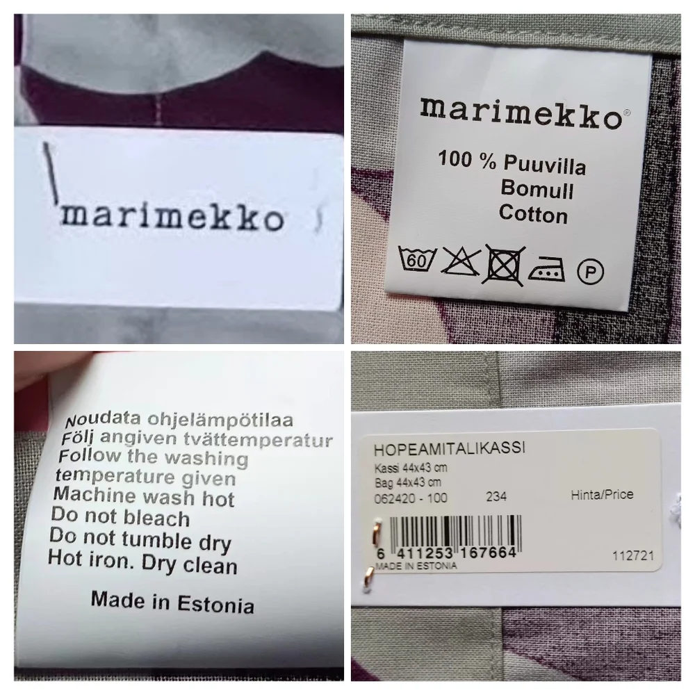 NWT Marimekko Silver Medal "Unikko" Cotton Tote Shopping Bag - Picture 6 of 6